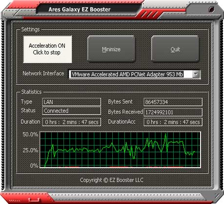 Ares Galaxy EZ Booster screen shot